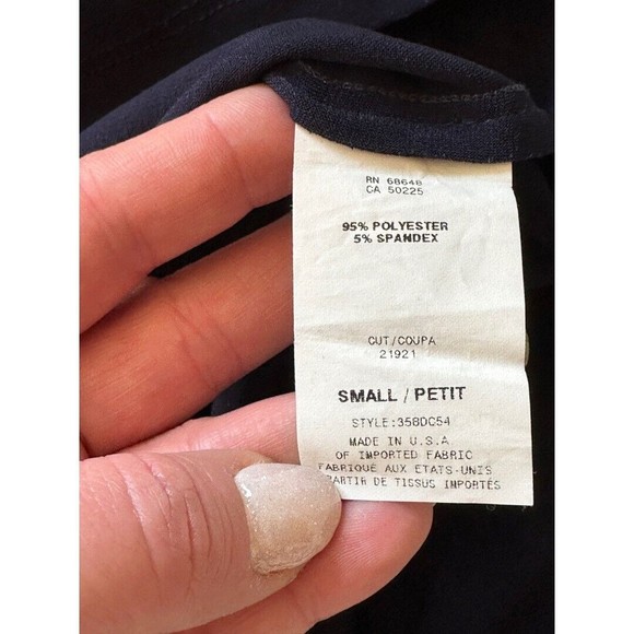 ABS By Allen Schwartz Navy Blue Faux wrap Mini dress NWT Size small*flaw* - Picture 7 of 13